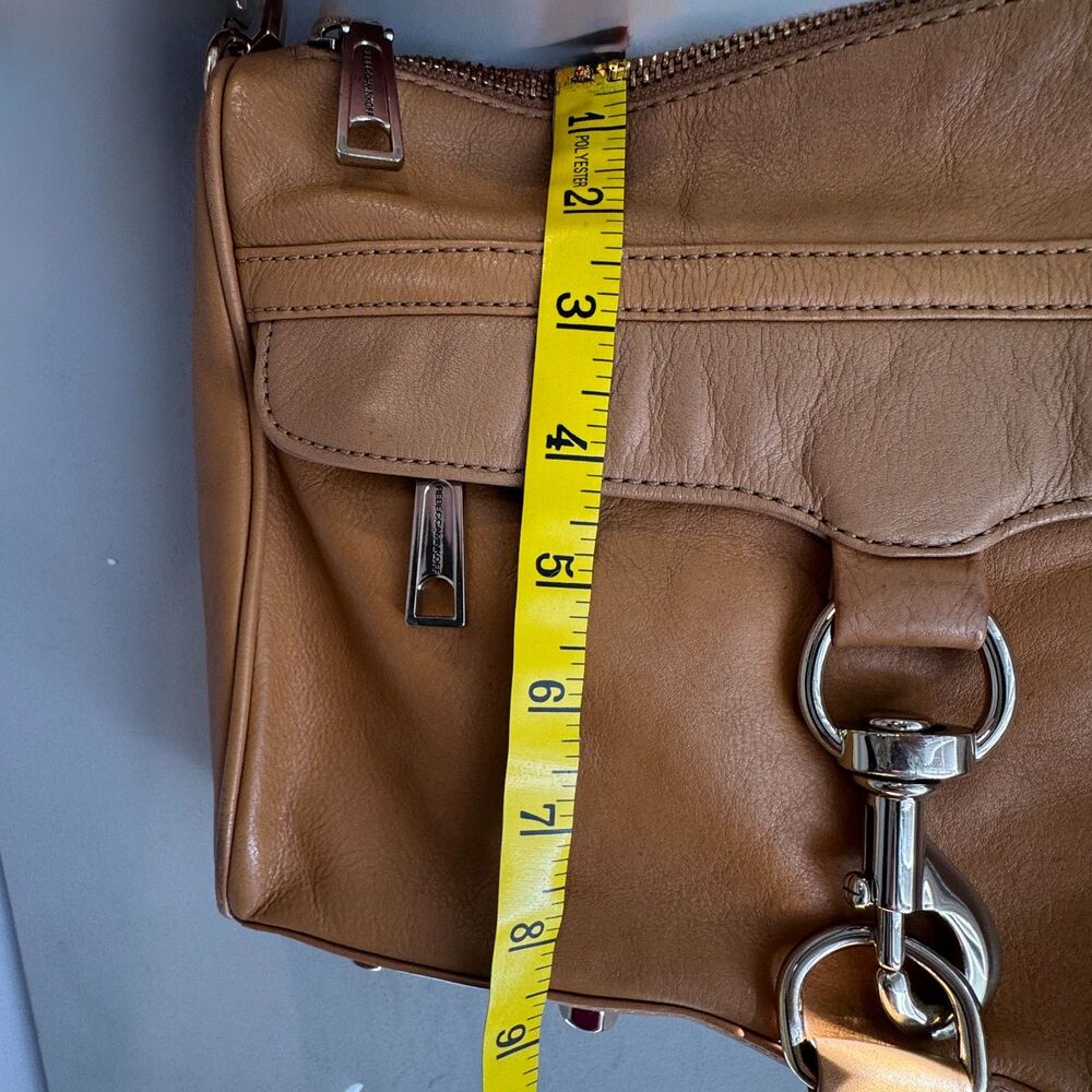 Rebecca Minkoff MAC Crossbody Bag Tan Leather Studded Chain Strap - Picture 13 of 14